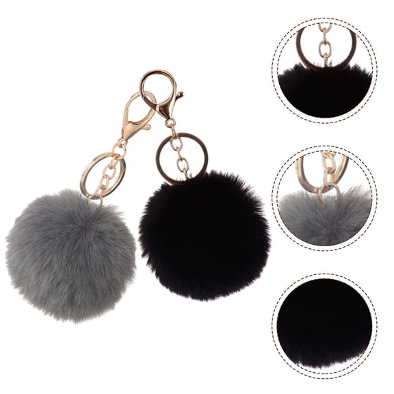 LOLIPPYY 2-Pack Cute Plush Key Chains for Girls, Assorted Colors Soft Key Accessories