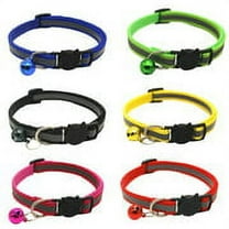 6 pack reflective cat collars safety quick release with bell- adjustable 19-32cm