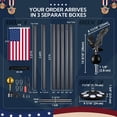 thumbnail image 6 of Yescom Bravery 25' Aluminum 13Gauge Sectional Flag Pole Kit w/ Solar Powered Light US Flag Eagle Topper for Outside House Outdoor, 6 of 10
