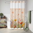 thumbnail image 4 of No Hook Shower Curtain with Built-in Rings - Patriotic Memorial Day Washable Waterproof Fabric Bathroom Curtains for Hotel,Rentals, Stall 36 X 78 Inch , Vintage Red Poppies Summer Flowers, 4 of 6