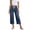 Navy, variant on Capri Jeans for Women Straight Loose Leg Cropped Drawstring Waist Bell Bottom Dressy Cropped Denim Pants
