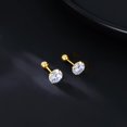thumbnail image 3 of Sterling Silver Round Simulated Diamond Stud Earrings for Women Teens Round CZ Stud Earrings Set Screw Back Small CZ Ear Stud, 3 of 11
