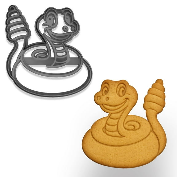 Mighty Gadget Coiled Rattlesnake Cookie Cutter - 4x3.74", Cute and Fun Animal Cookie Mold for Kids & Adults (Random Color)
