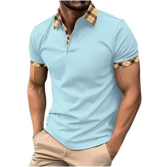 QIPOPIQ Men's Slim-Fit Tech Stretch Polo Shirt Clearance