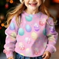 thumbnail image 3 of Girls Long Sleeve Sweatshirt Toddler Bunny Ear Floral Pullover Kids Casual Crewneck Tops Daily Playwear Comfortable Spring Easter Clothes for Teen, 3 of 7