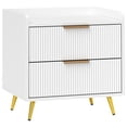 thumbnail image 1 of HOMCOM Bedside Table, Nightstand with 2 Drawers for Bedroom, White, 1 of 10
