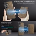 thumbnail image 3 of AutSpace Funda para Samsung Galaxy A26 5G, Bloqueo RFID, Cuero PU, Compatible con MagSafe, Billetera Desmontable 2 en 1 con Tarjetero, Soporte, Cubierta Protectora Magnética, Marrón, para Galaxy A26, 3 of 9