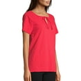 thumbnail image 3 of Hanes Women's Tie Front Henley with Crochet Trim, 3 of 5
