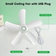thumbnail image 2 of Ventilador de techo Roodike Mini USB 17 cm 5 V 330 RPM para tienda de campaña, 2 of 9