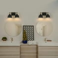 thumbnail image 5 of LNC 2-Light Black and Gold Round Modern Bathroom Vanity Lighting Fixutre,14.5"Lx8.5"Hx7"D, 5 of 16