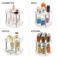 thumbnail image 4 of mDesign Spinning 2-Tier Lazy Susan Turntable Storage Tower for Bathroom - Clear, 4 of 9