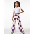 thumbnail image 5 of 5-6Y Girls Colored Flared Pants Digital Print Trousers Slim-Fit Wide Leg Flare for Spring Summer Autumn, 5 of 6