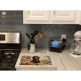 thumbnail image 4 of Chocolate Lab Fall Kitchen Pumpkins Glass Cutting Board Large 12 in x 15 in, 4 of 5