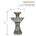 thumbnail image 6 of Alpine Corporation Grey Two Tier Pedestal Fountain, 24 Inch Tall, 6 of 12