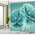 thumbnail image 2 of Ambesonne Turquoise Shower Curtain, Futurist Poppy Flowers, 69"Wx84"L, Dark Seafoam Cadet Blue, 2 of 4