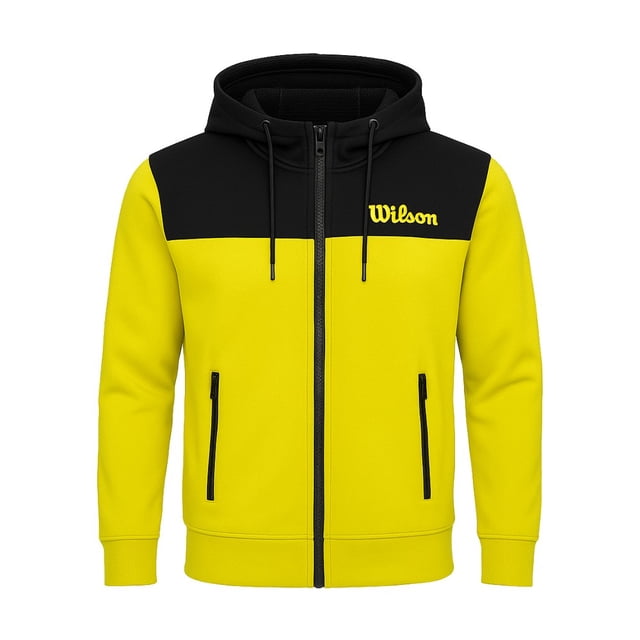 Chamarra Deportiva Wilson con Gorro para Hombre Color Amarillo Talla G