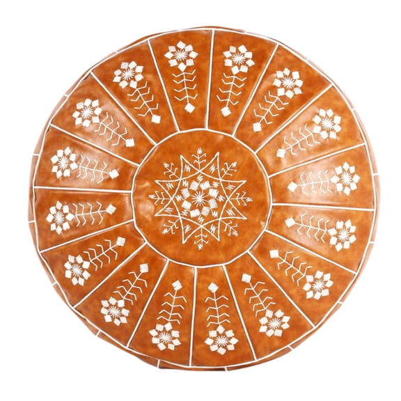 55x35cm Ottoman Pouf Cover Foot Rest Cover Embroider Craft Nordic Style Morrocan Light Brown