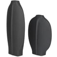 thumbnail image 5 of CosmoLiving by Cosmopolitan 18", 13"H Abstract Textured Black Ceramic Vase, Set of 2, 5 of 7