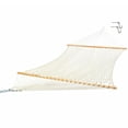 thumbnail image 2 of SNNROO Outdoor Travel Wooden Stick Cotton Rope Hammock Swing Hanging Sleep Bed Netting, 2 of 6