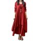 thumbnail image 1 of Vestido Vestido de cuello redondo de mezcla de algodón Estilo bohemio Vestido de playa en capas para mujer Traje diario Ygjytge Vino rojo T XXL para Mujer, 1 of 7