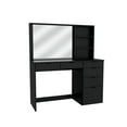 thumbnail image 3 of Kappesberg Sofia Vanity with 6-Drawer and Niches: Functionality and Style for Your Bedroom and Closet, for Adults and Teens - Black., 3 of 8