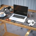 thumbnail image 3 of Long Mouse Pads for Desk,Halloween Gray Ghosts Cats and Pumpkins Desk Mats on Top Of Desks, Desk Mouse Pad Extra Large with 3mm Non-Slip Base and Stitched Edge for Gaming,Office,Work,Home 35.4x15.7in, 3 of 5