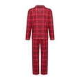 thumbnail image 5 of Christmas Family Pajamas, Plaid Pattern Elastic  Long Sleeve Waist Festive Holiday Celebration Costume Sleepwear, 5 of 9