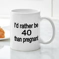 thumbnail image 3 of CafePress - Id Rather Be 40 Than Pregnant Mug - 11 oz Ceramic Mug - Novelty Coffee Tea Cup, 3 of 4