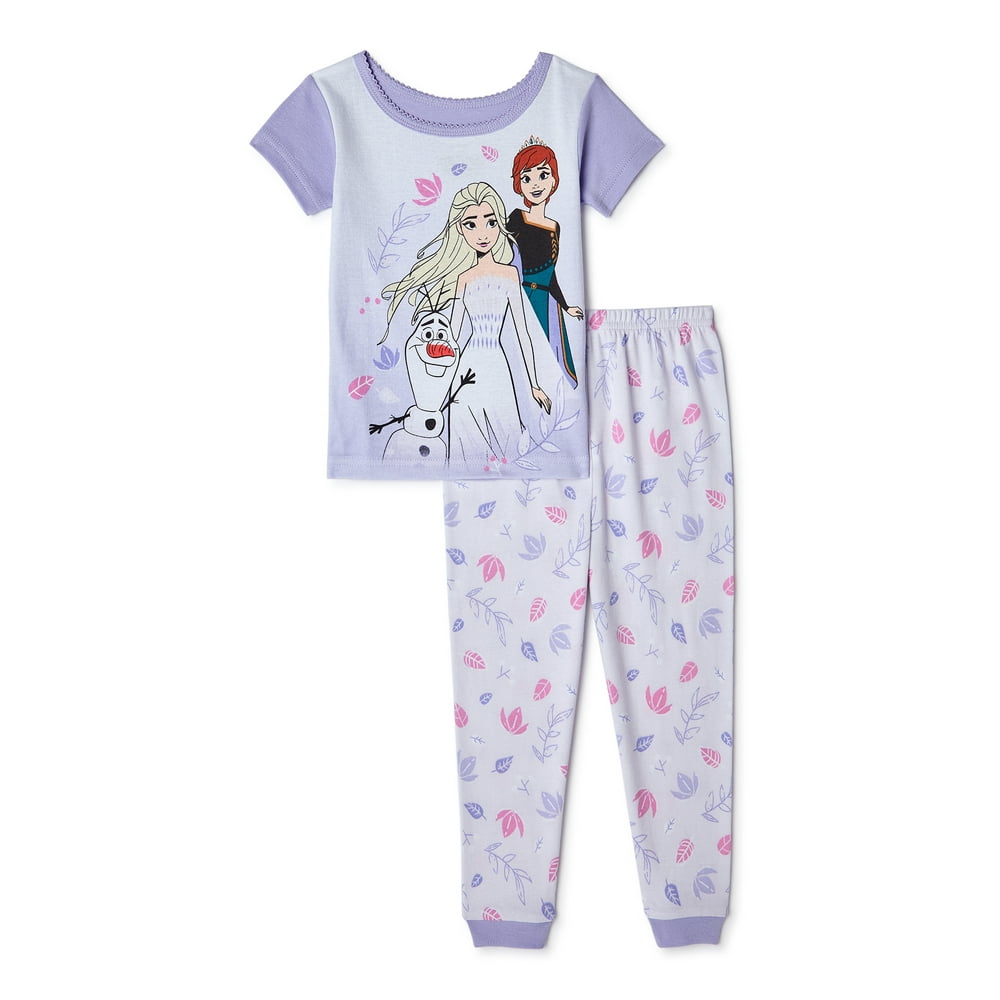 Disney Frozen 2 Toddler Girls' Cotton Pajamas, 2 Piece Set Walmart