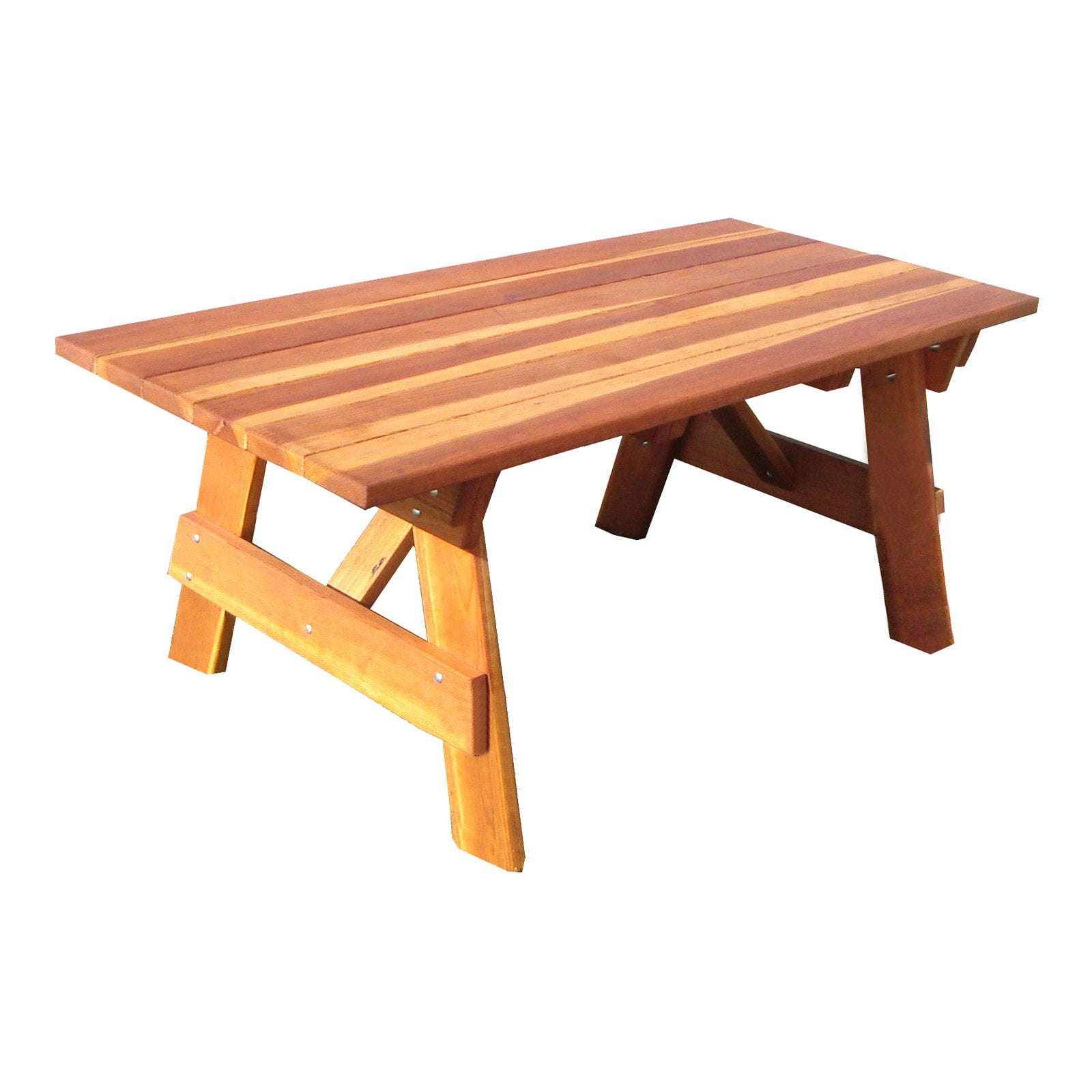 Best Redwood Outdoor Farmers Picnic Table Walmart Com