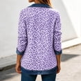 thumbnail image 6 of Miaoju Leopard Denim Blazer for Women Patchwork Denim Jacket for Women Fall Long Sleeve Collared Button Patchwork Jacket, 6 of 9