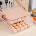 thumbnail image 2 of Ludlz Stackable Plastic Covered Egg Tray Holder, Storage Container and Organizer for Refrigerator, Carrier Bin Home Kitchen Refrigerator Egg Storage Box Holder Container with Lid, 2 of 2