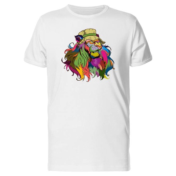 Multicolored Lion Mane With Hat Tee Men's -Image by Shutterstock