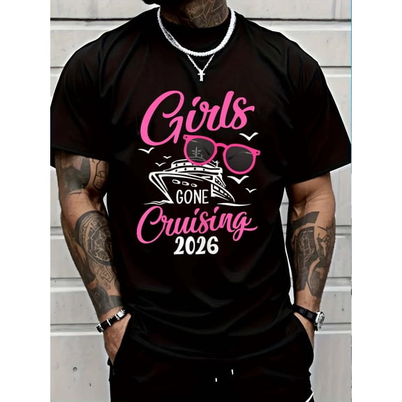 100% Cotton Girls Gone Cruising 2026 Vacation Party Cruise T-Shirt Graphic T-shirts for men and women