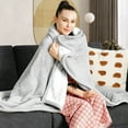 thumbnail image 4 of Gymax 60''x50'' Electric Heated Throw Blanket Flannel & Sherpa Double-sided Flush Grey, 4 of 10