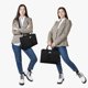 thumbnail image 2 of Bolsa de lona resistente con diseño superior para mujer, color negro, 2 of 8