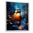 thumbnail image 2 of Designart "Morning Quack Blue and Orange Duck" Animals Framed Wall Art - Traditional Blue Duck Entryway Framed Wall Art, 2 of 6