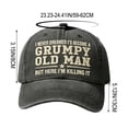 thumbnail image 4 of Tauxra Embroidered Baseball Cap for Men, Funny Angry Old Man Quote Washed Gray, 4 of 6