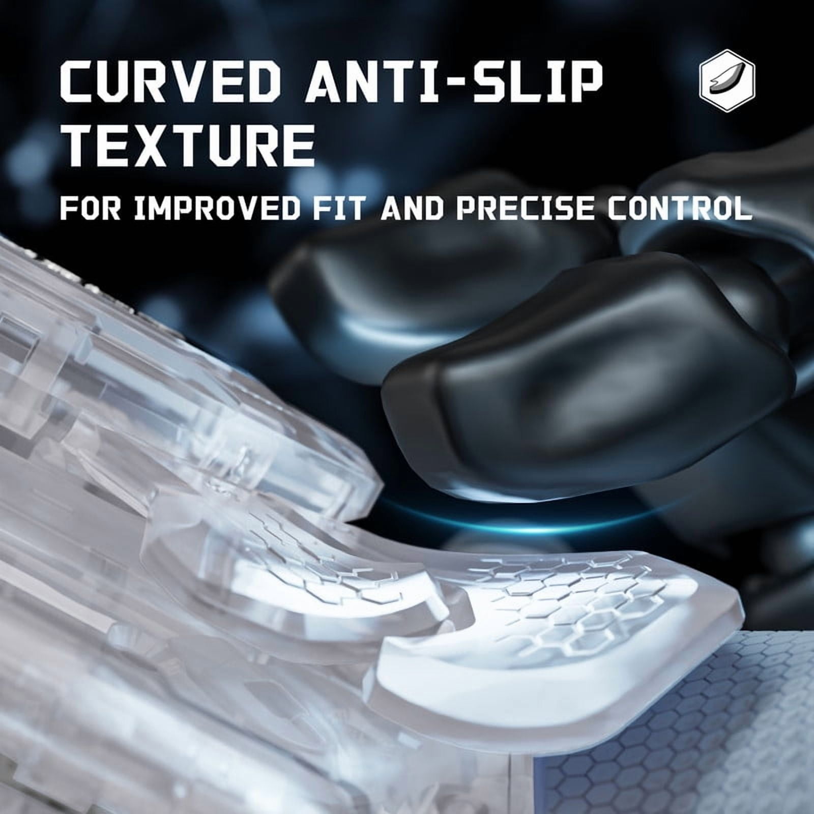 eXtremeRate BEYOND Kit for PS5 Edge - OLED Display Paddles w/ 4 Remappable Buttons & Rubberized Grip (Clear & Gray)