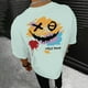 thumbnail image 2 of Playeras De Hombre Camiseta Informal De Verano De Manga Corta Con Cuello Redondo Y Estampado De Letras Y Caras Para Hombre, 2 of 5