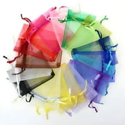 100pcs Small Drawstring Mesh Gift Bags Organza Bags 2.8x3.5" Pouches Packing bags Candies bags