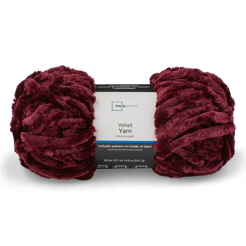 Mainstays 80 yd Velvet Yarn, 100 Polyester