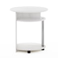 thumbnail image 6 of Furinno Jaya Round Side Table with Bottom Shelf, White End Table, Night Stand, Bedside Table for Living Room, Bedroom, Home Office, White Wood, 6 of 6