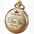 thumbnail image 2 of Reloj de bolsillo de marido tallado reloj de bolsillo de cuarzo vintage colgante reloj de bolsillo vintage, 2 of 5