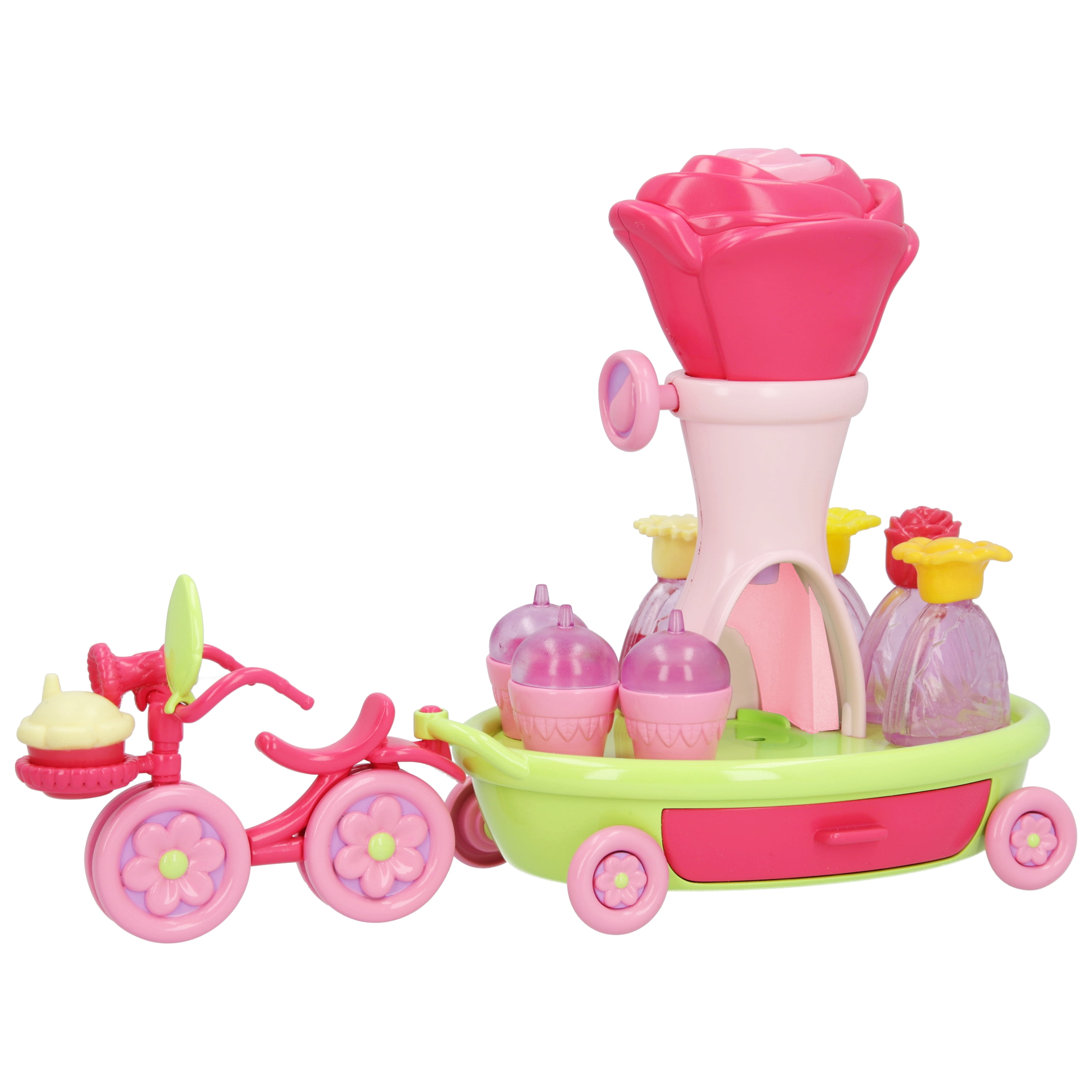 Cry Babies Magic Tears - Vélo Chariot De Rose - Playset Parfums Avec 17 Accessoires - Poupée Qui Sent La Rose - +3 Ans - 11