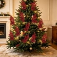 thumbnail image 5 of Kbndieu Christmas Tree Decorations Red Glitter Floral Ornaments Christmas Tree Picks Ornaments, 5 of 6