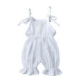 thumbnail image 3 of Utlike Girls Romper Summer Outfit Baby Jumpsuit Sleeveless Halter Solid Playsuit Harem Pants Clothes Toddler Sleep And Play Bodysuits Size 0 Months-6 Months, 3 of 8