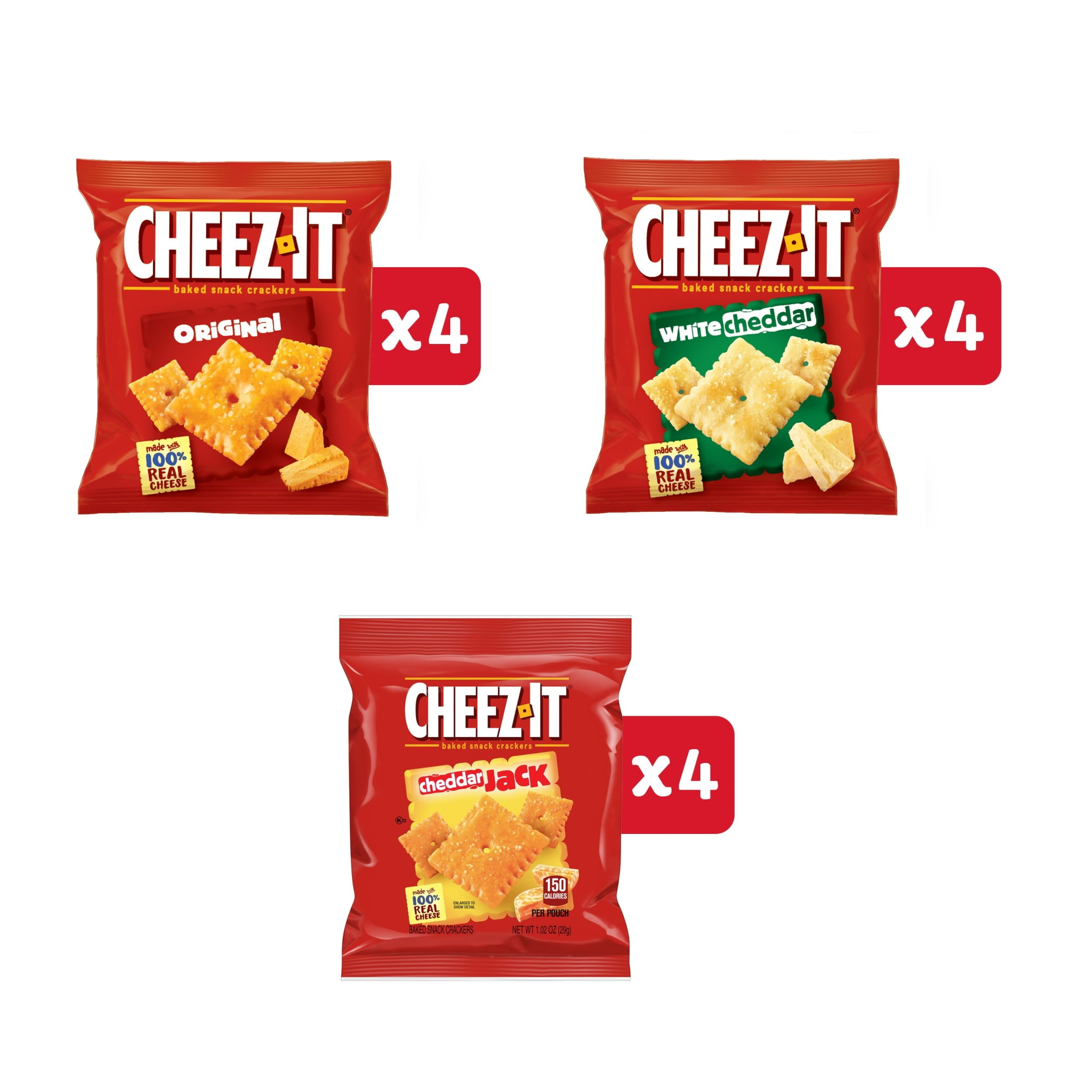 Cheez-It Variety Pack Cheese Crackers, Baked Snack Crackers, 12 Count