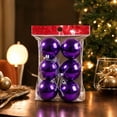 thumbnail image 3 of QISIWOLE Christmas Ball Ornaments Set of 6, Purple Shatterproof Lightweight Tree Balls, 2.36 x 2.36 in Plastic Ornament Set, for Christmas Tree Wreath Garland and Holiday Party Decor, 3 of 6