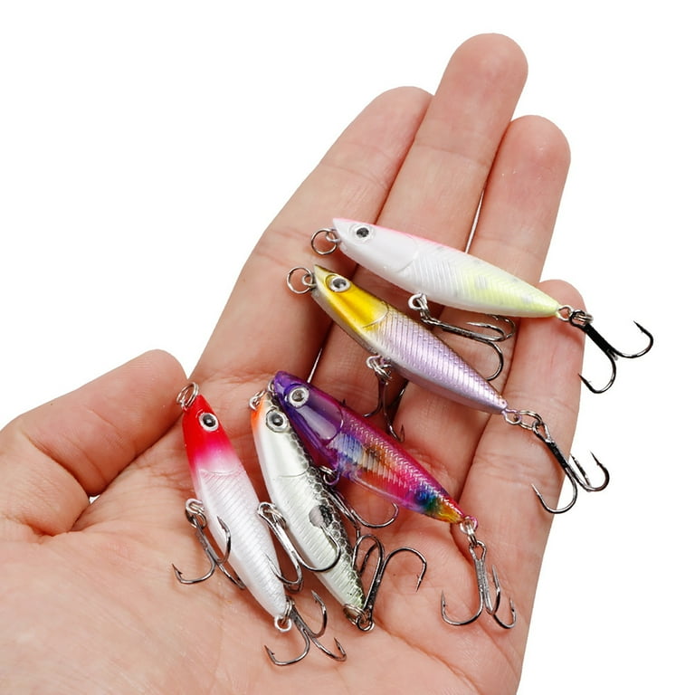 5 Esche Da Pesca Crankbait - Hard Baits Con Occhi 3D Per Trota E Bass - Foto 3
